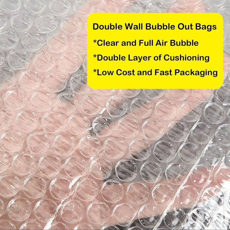 EPHECH 50PCS Clear Bubble Out Bag 12" x 16", Large Bubble Pouches Bags, Double Wall Shockproof Bubble Pouch Wrap Bag, Cushioning Protective Storage Bags for Moving, Shipping, Packing and Storage - Image 3